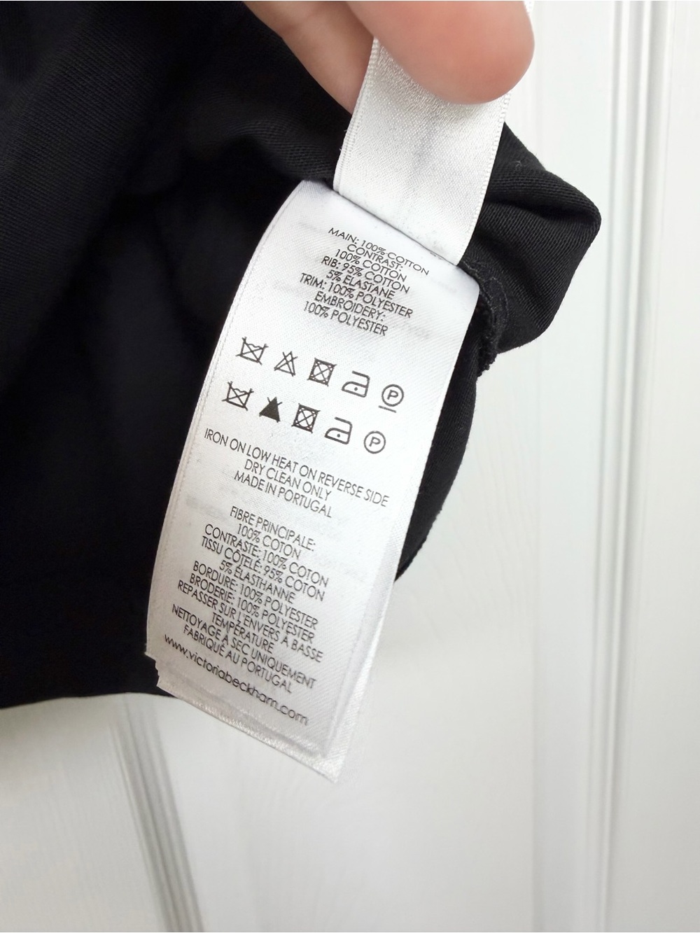 VICTORIA BECKHAM Size S • Black Satin Sleeve Detail Short Sleeve T Shirt Top. - Picture 5 of 6